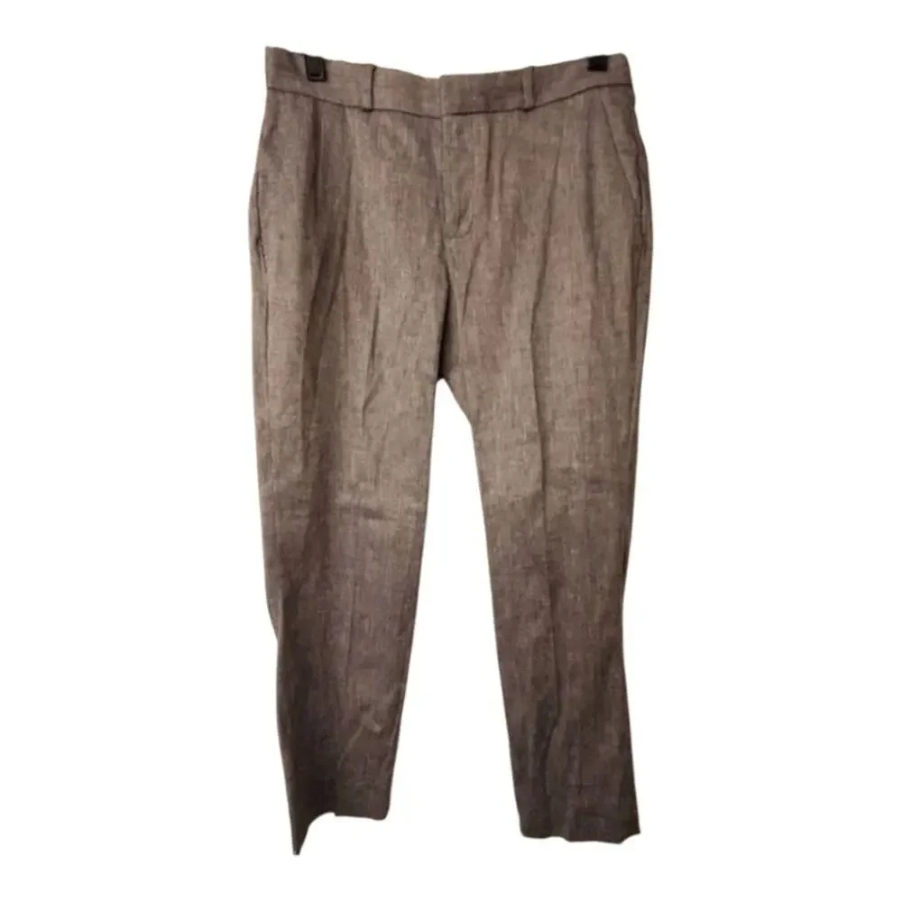 Banana Republic Avery pin striped linen straight leg pants size 2S new!!!